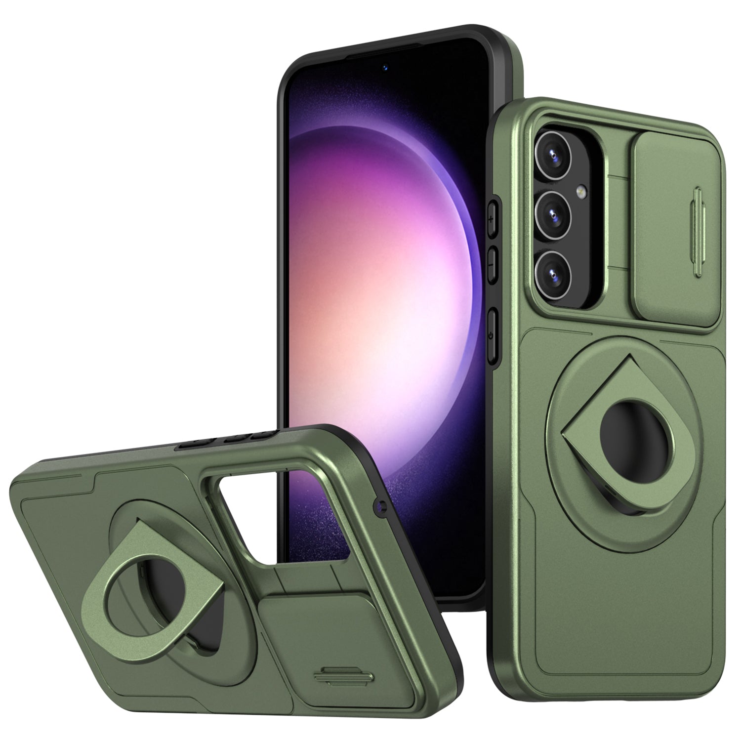 For Samsung Galaxy A14 4G / 5G Case Magnetic Kickstand TPU+PC Shockproof Protective Phone Cover