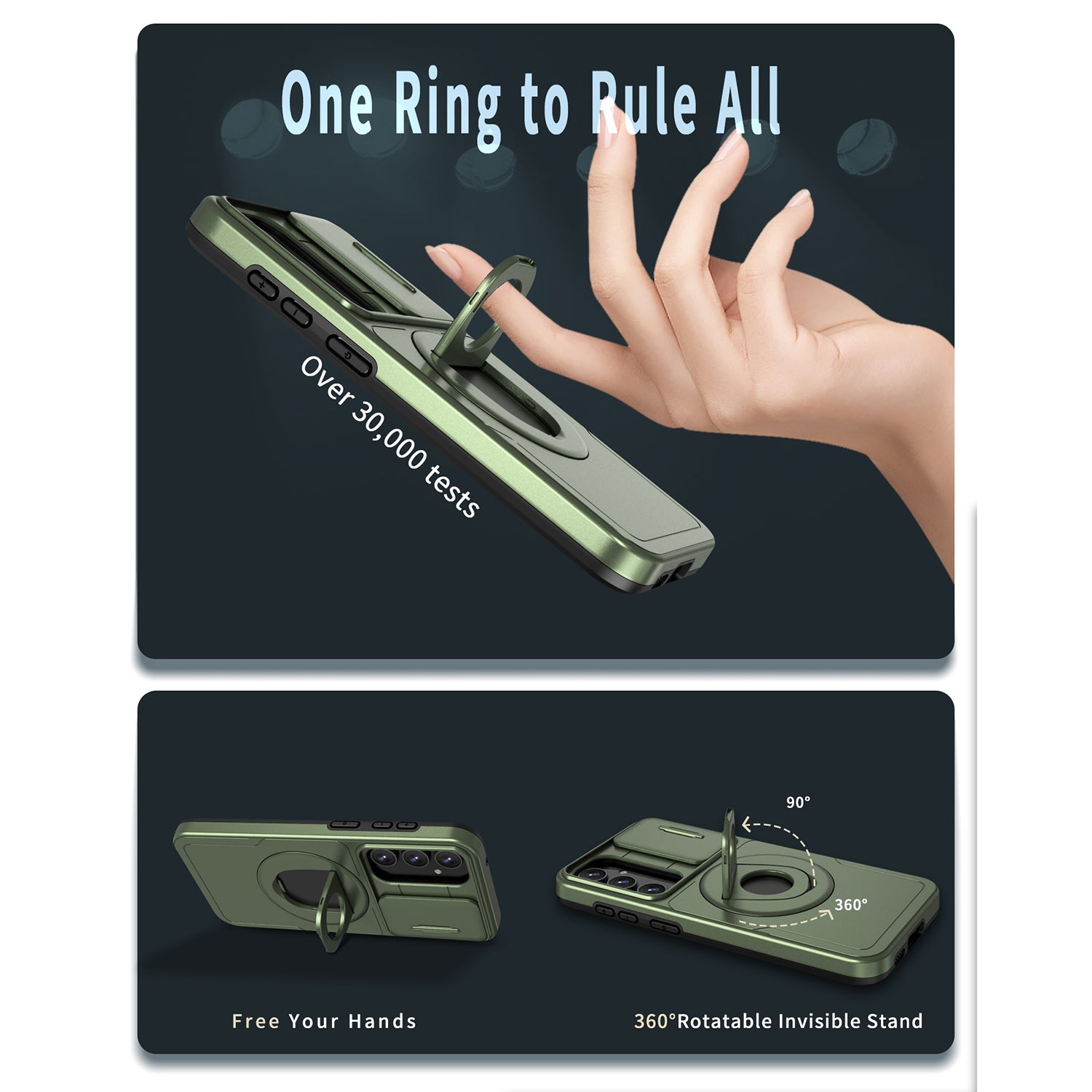 For Samsung Galaxy A14 4G / 5G Case Magnetic Kickstand TPU+PC Shockproof Protective Phone Cover