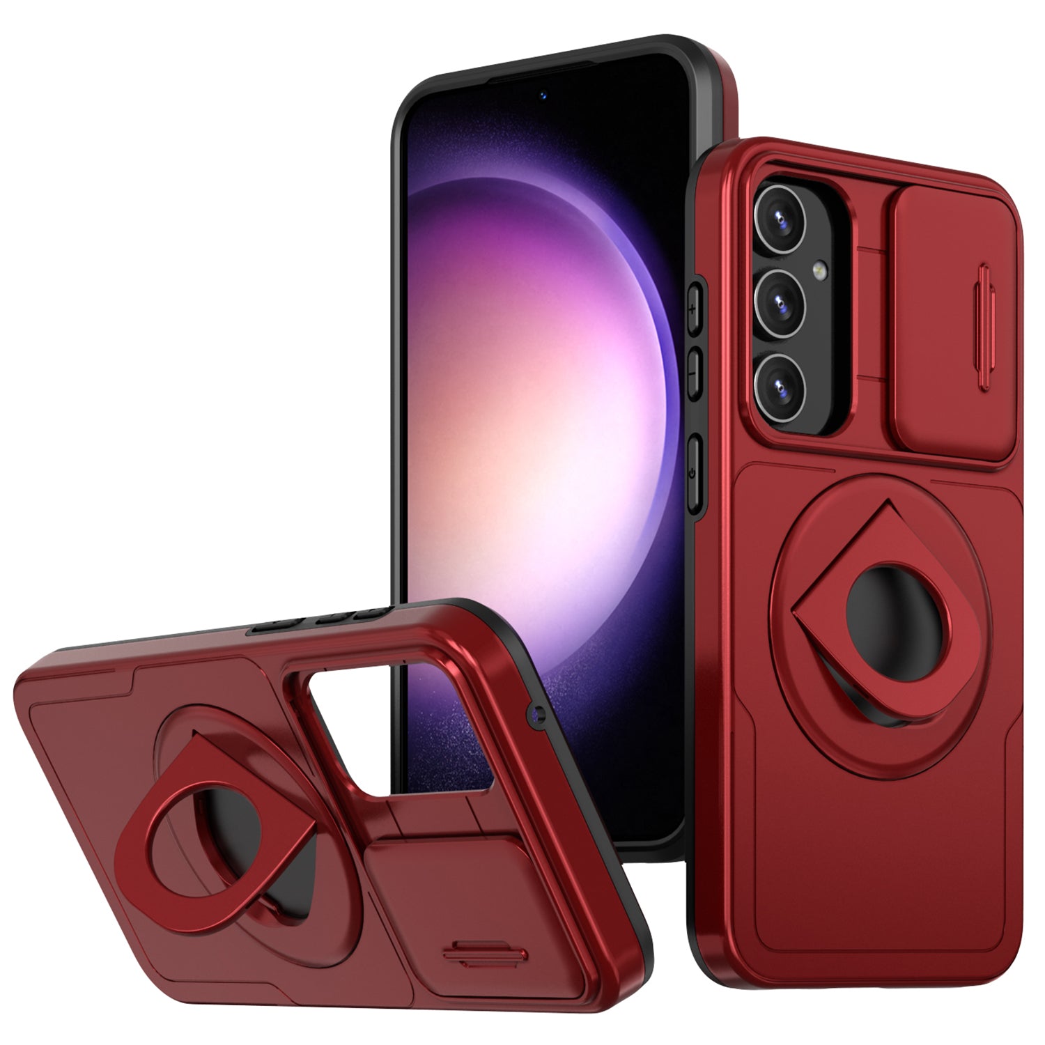 For Samsung Galaxy A14 4G / 5G Case Magnetic Kickstand TPU+PC Shockproof Protective Phone Cover