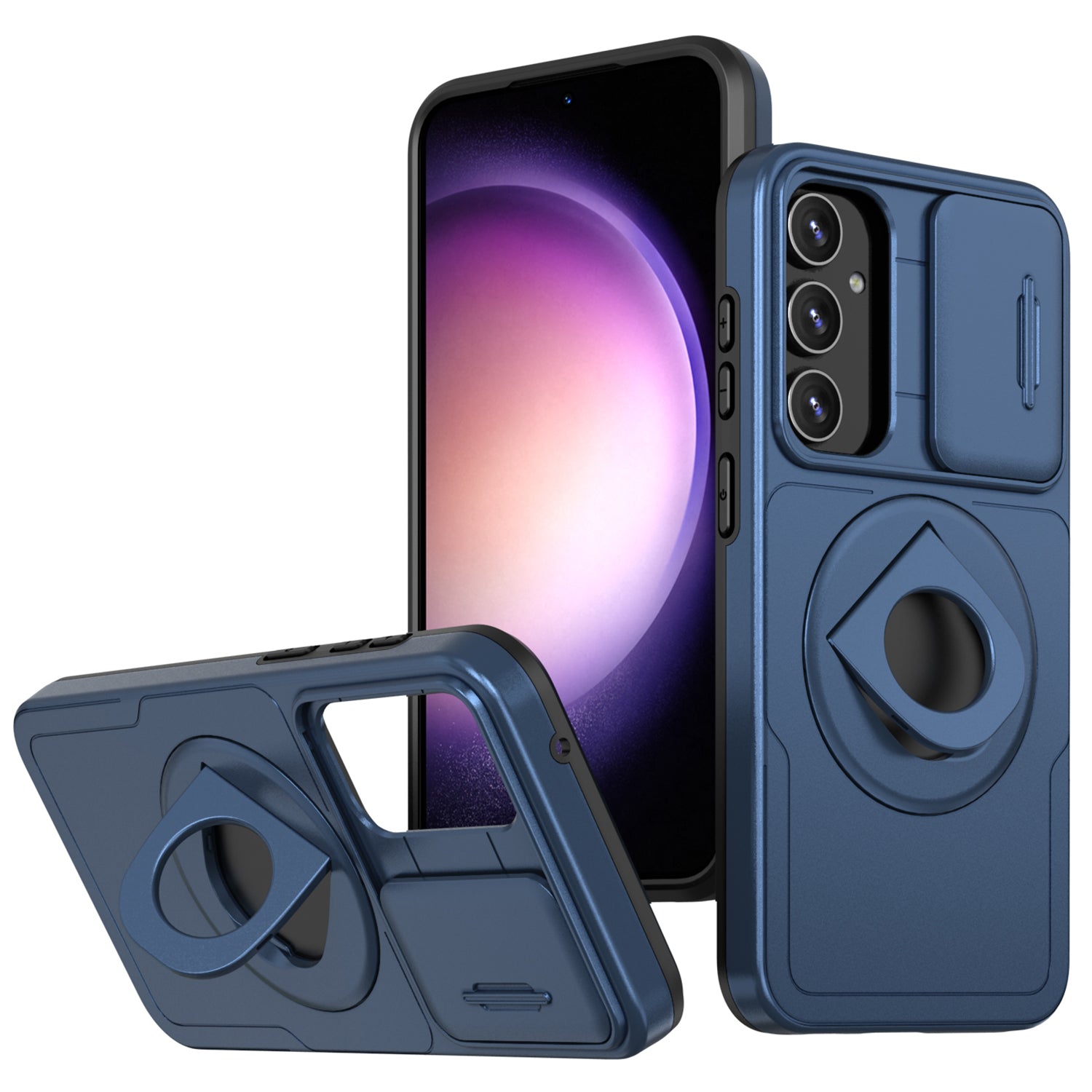 For Samsung Galaxy A14 4G / 5G Case Magnetic Kickstand TPU+PC Shockproof Protective Phone Cover