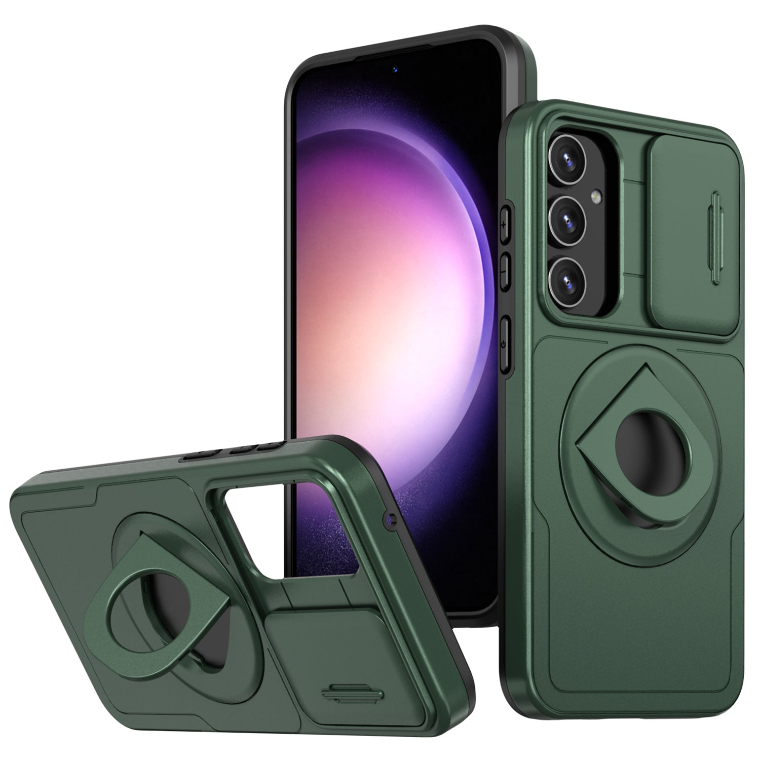 For Samsung Galaxy A14 4G / 5G Case Magnetic Kickstand TPU+PC Shockproof Protective Phone Cover