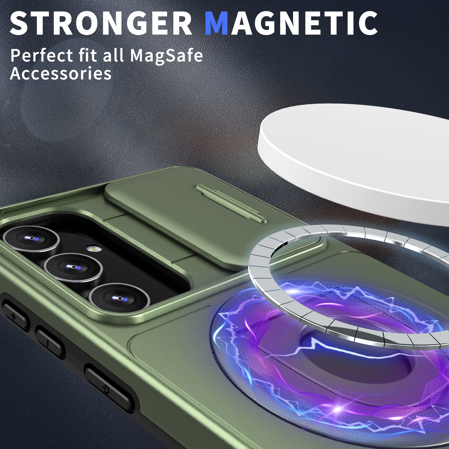 For Samsung Galaxy A13 4G / 5G Kickstand Case Slide Lens Lid TPU+PC Anti-Drop Phone Cover