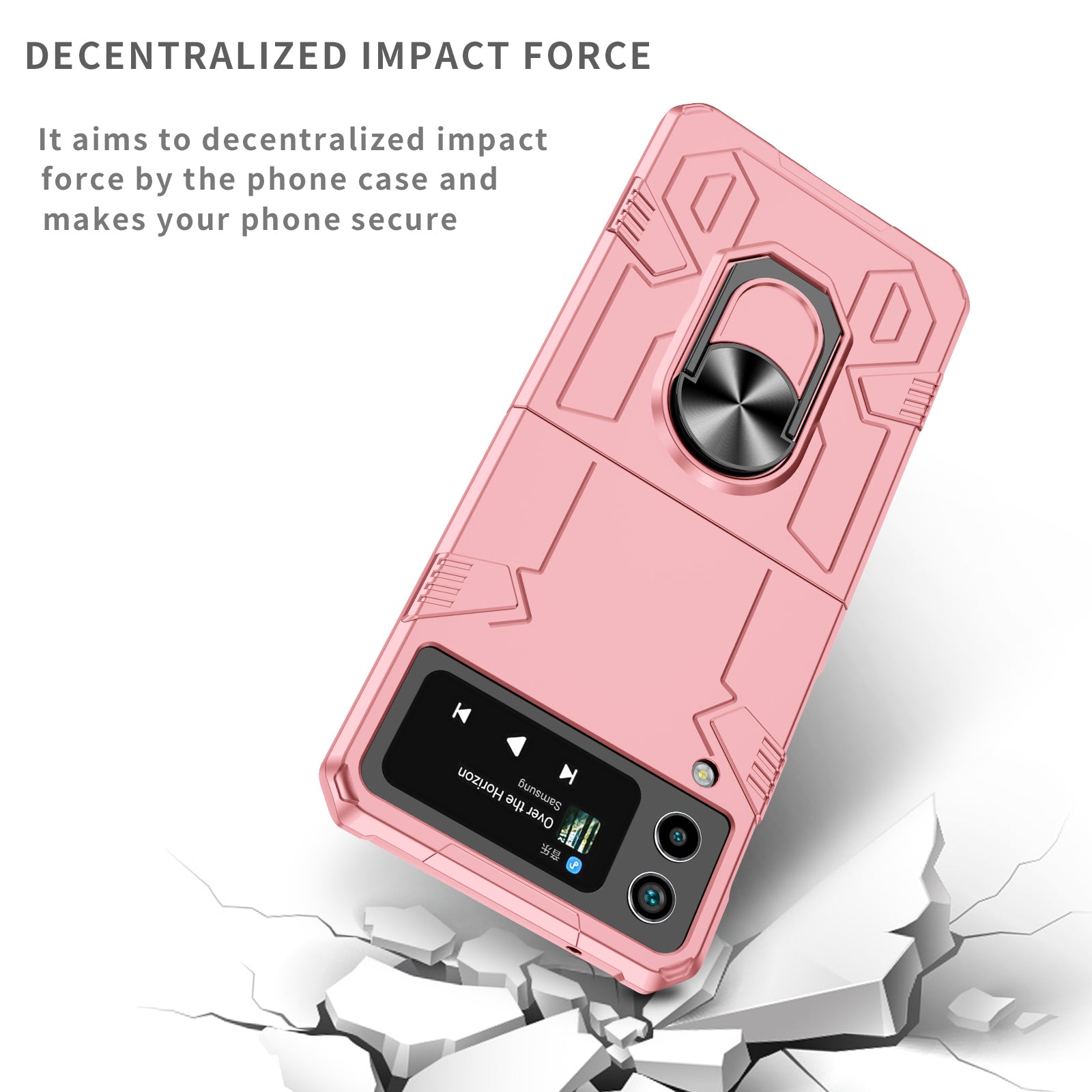 For Samsung Galaxy Z Flip4 5G Case Hard PC Ring Kickstand Phone Cover Support Magnetic Car Mount