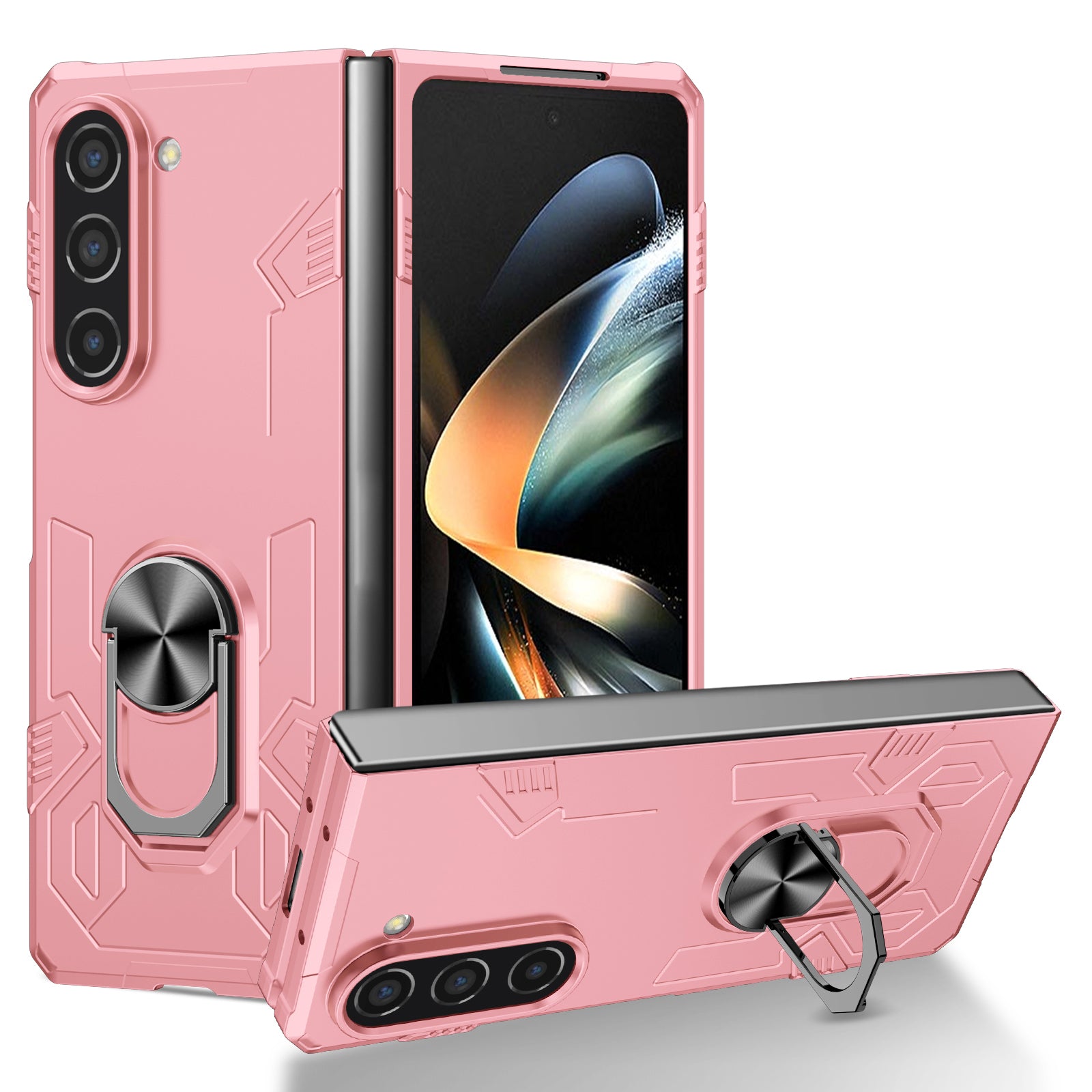 For Samsung Galaxy Z Fold5 5G Case Metal Kickstand Hard PC Phone Cover