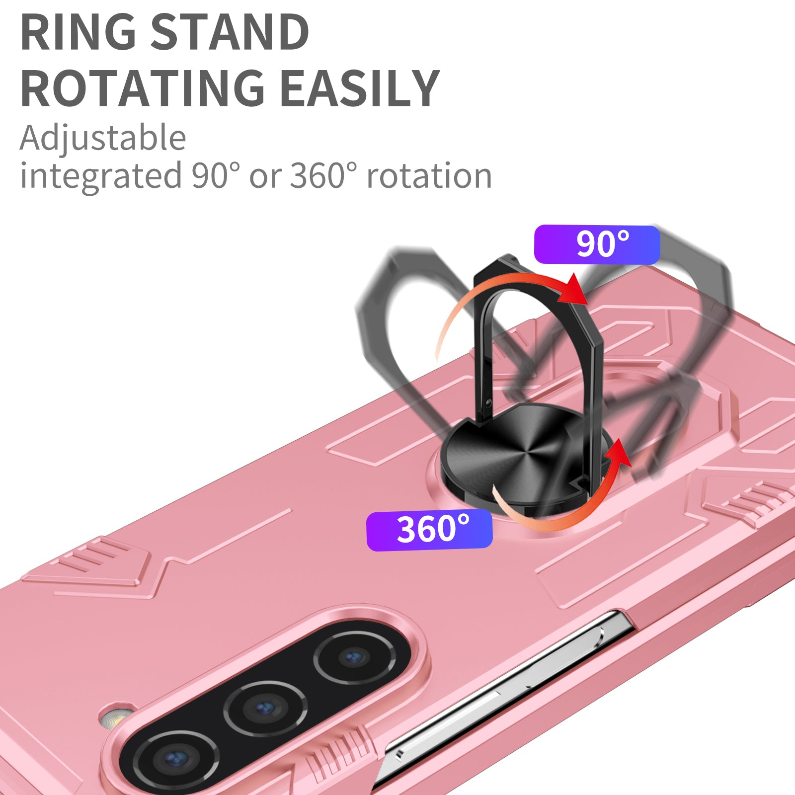 For Samsung Galaxy Z Fold5 5G Case Metal Kickstand Hard PC Phone Cover