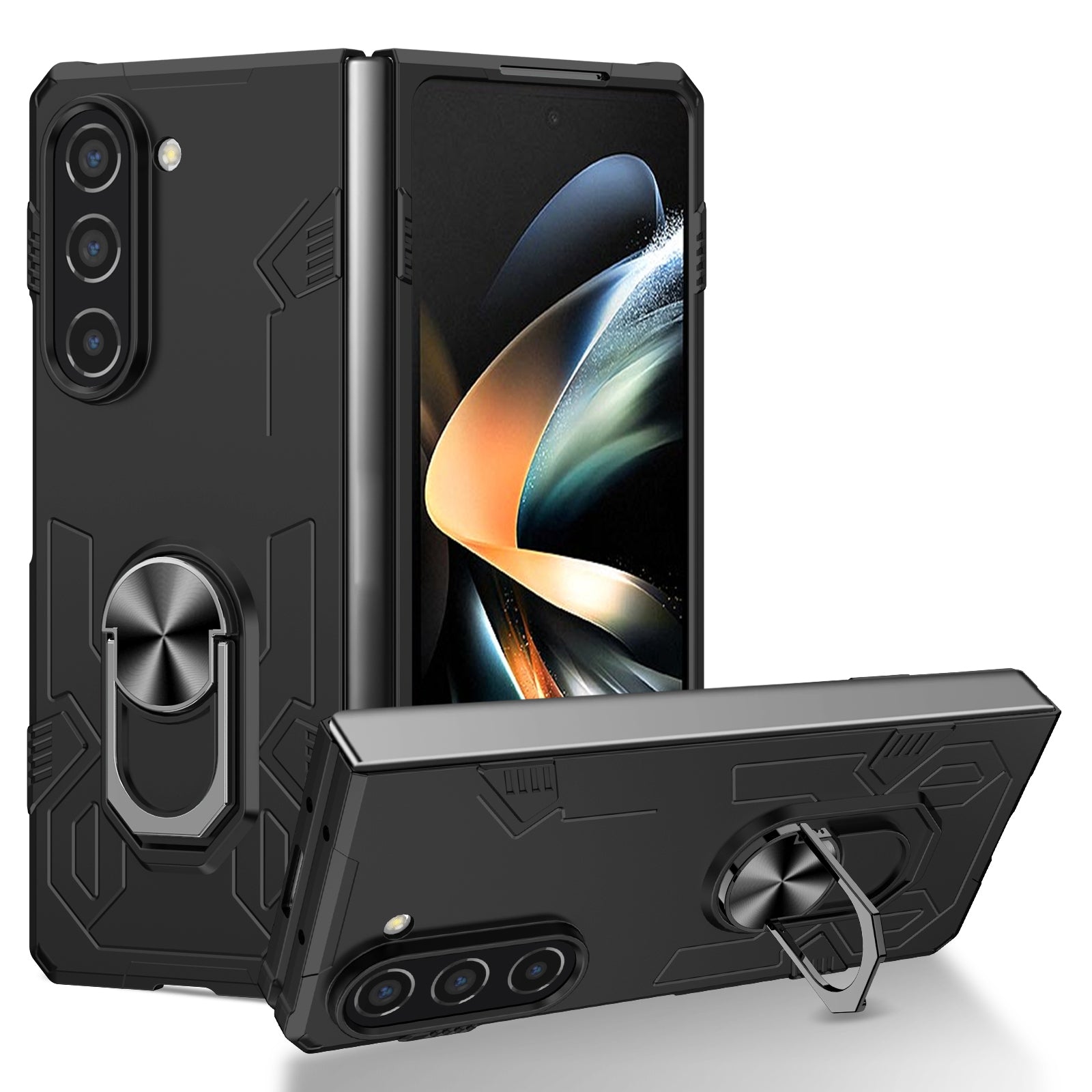 For Samsung Galaxy Z Fold5 5G Case Metal Kickstand Hard PC Phone Cover
