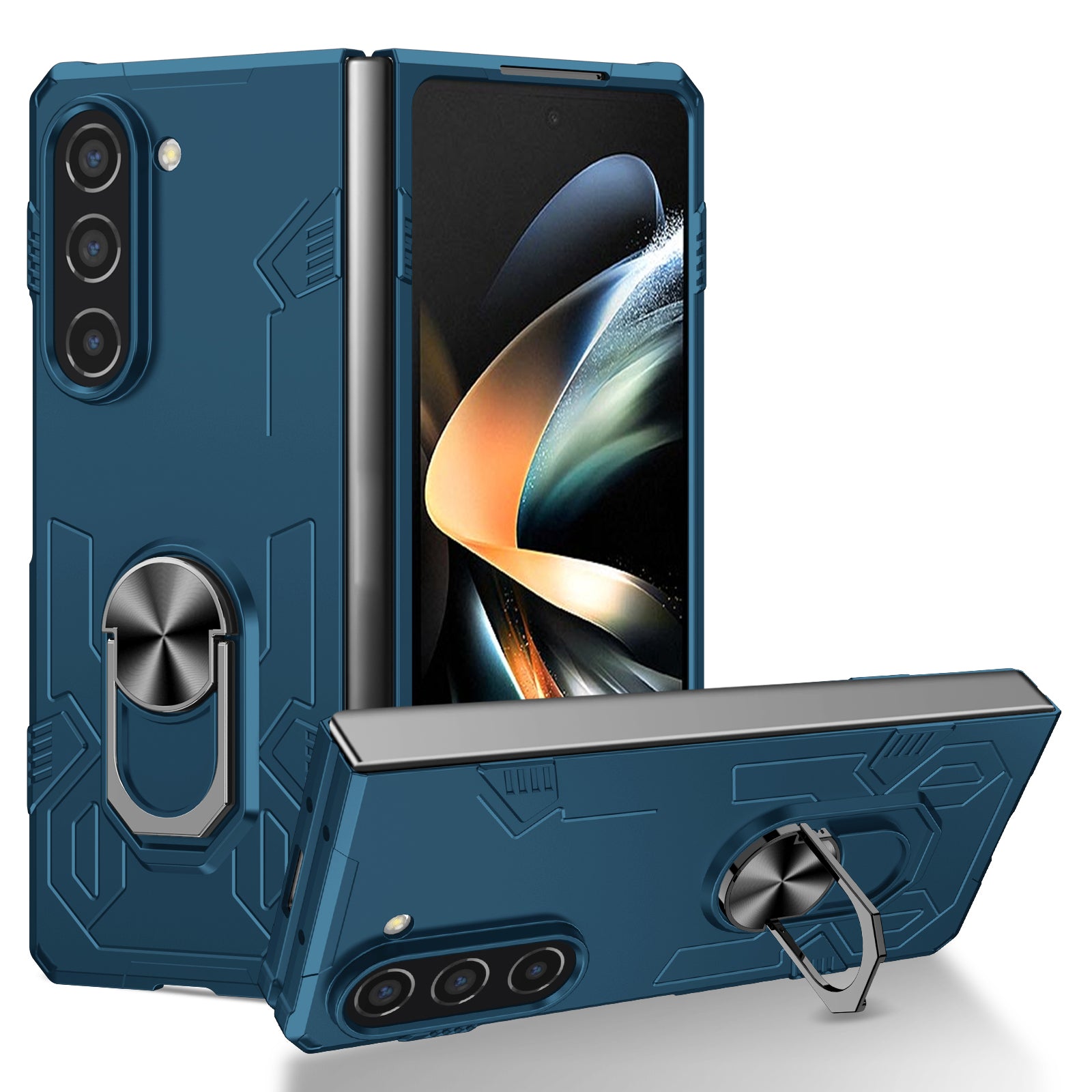 For Samsung Galaxy Z Fold5 5G Case Metal Kickstand Hard PC Phone Cover