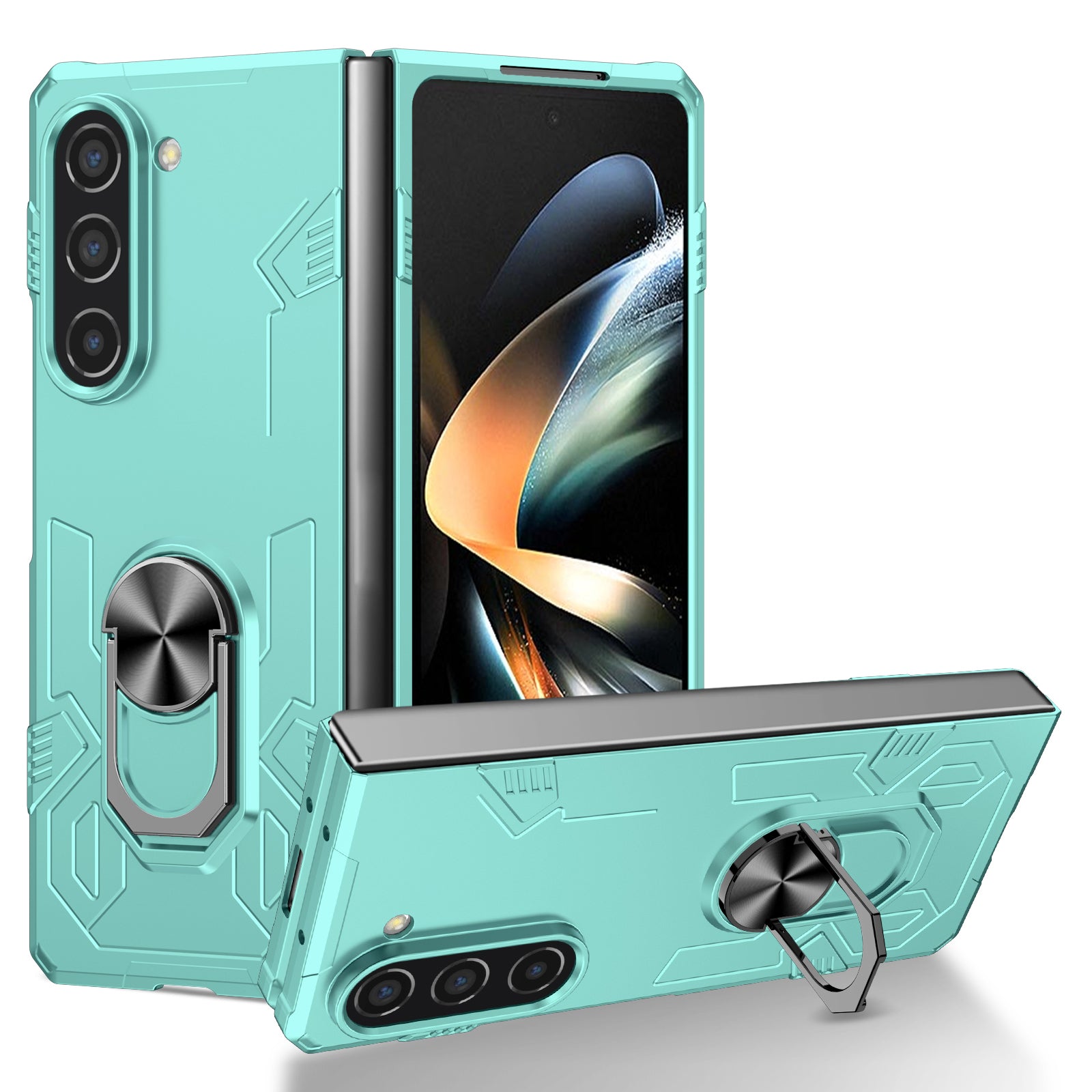 For Samsung Galaxy Z Fold5 5G Case Metal Kickstand Hard PC Phone Cover