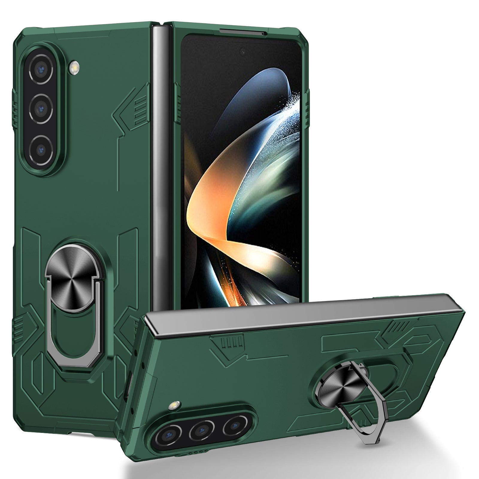 For Samsung Galaxy Z Fold5 5G Case Metal Kickstand Hard PC Phone Cover