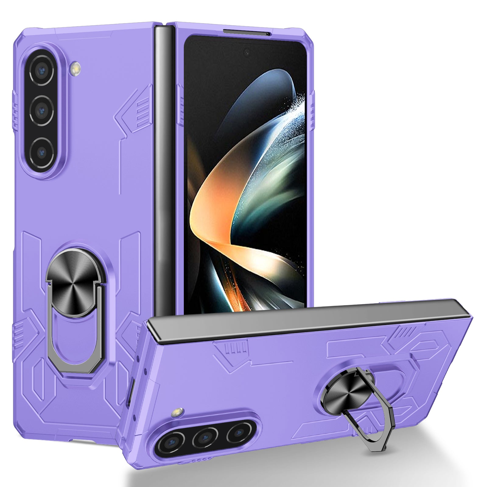 For Samsung Galaxy Z Fold5 5G Case Metal Kickstand Hard PC Phone Cover