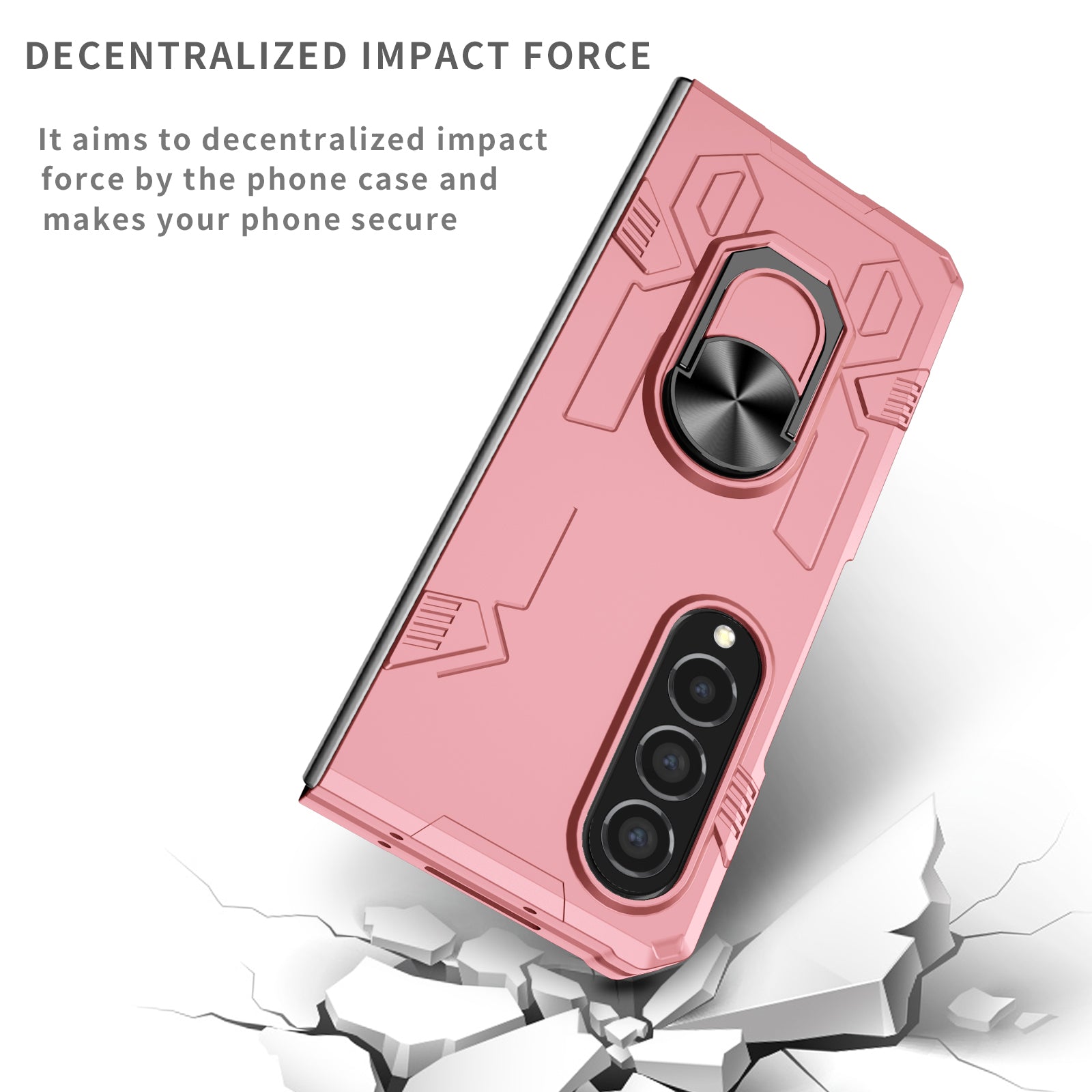 For Samsung Galaxy Z Fold4 5G Case Rotate Ring Kickstand Hard PC Protective Phone Cover