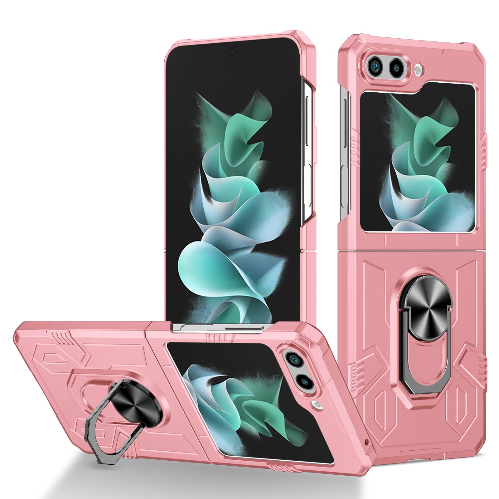 For Samsung Galaxy Z Flip5 5G Case Shockproof Hard PC Phone Cover with Metal Kickstand