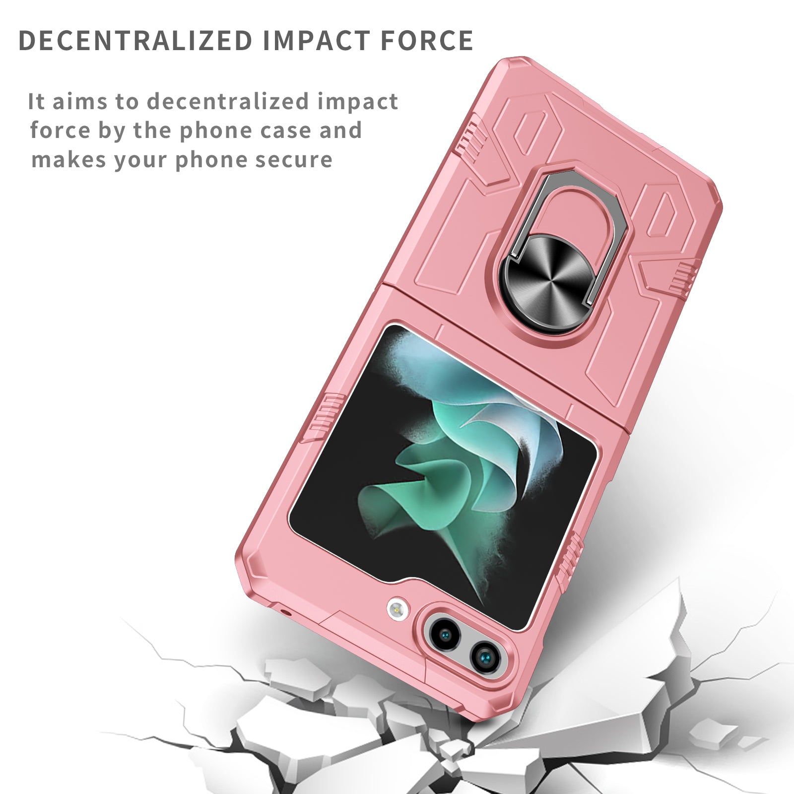 For Samsung Galaxy Z Flip5 5G Case Shockproof Hard PC Phone Cover with Metal Kickstand