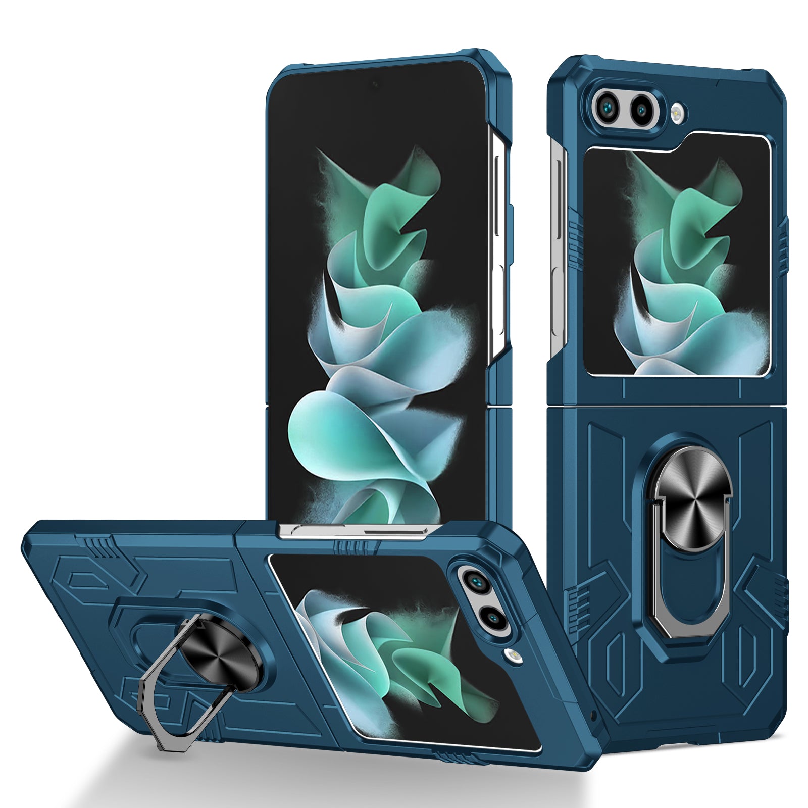 For Samsung Galaxy Z Flip5 5G Case Shockproof Hard PC Phone Cover with Metal Kickstand