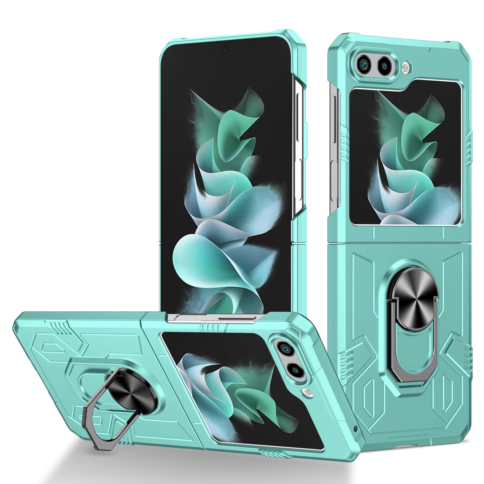For Samsung Galaxy Z Flip5 5G Case Shockproof Hard PC Phone Cover with Metal Kickstand