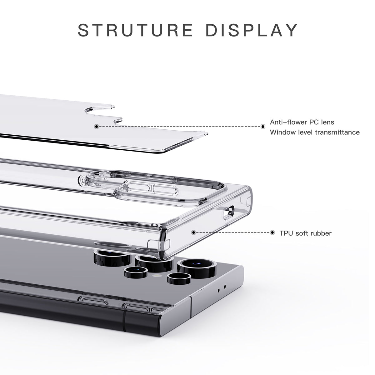 TGVI'S For Samsung Galaxy S24+ Clear Case Airbags Shookproof TPU+PC Phone Cover