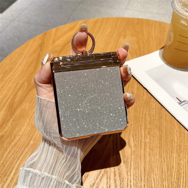 For Huawei P50 Pocket Glitter Design Ring Kickstand Hard PC Phone Cover