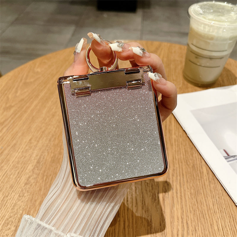 For Huawei Pocket 2 Phone Cover Glitter Design Hard PC Case with Ring Kickstand