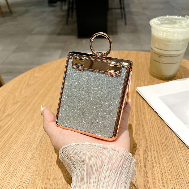 For Huawei Pocket 2 Phone Cover Glitter Design Hard PC Case with Ring Kickstand