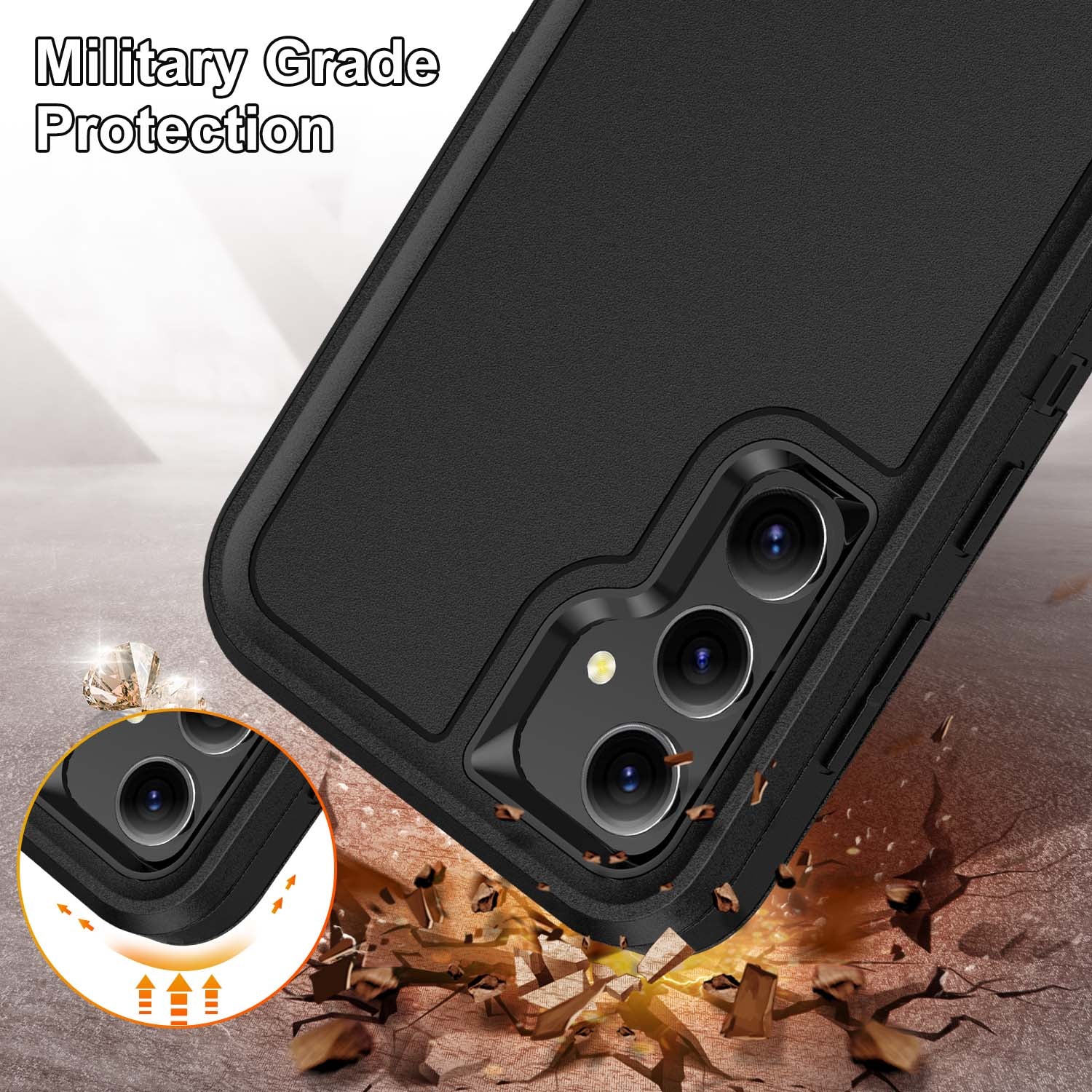 For Samsung Galaxy S23 FE Case PC+TPU+PC Drop-proof Protective Phone Cover