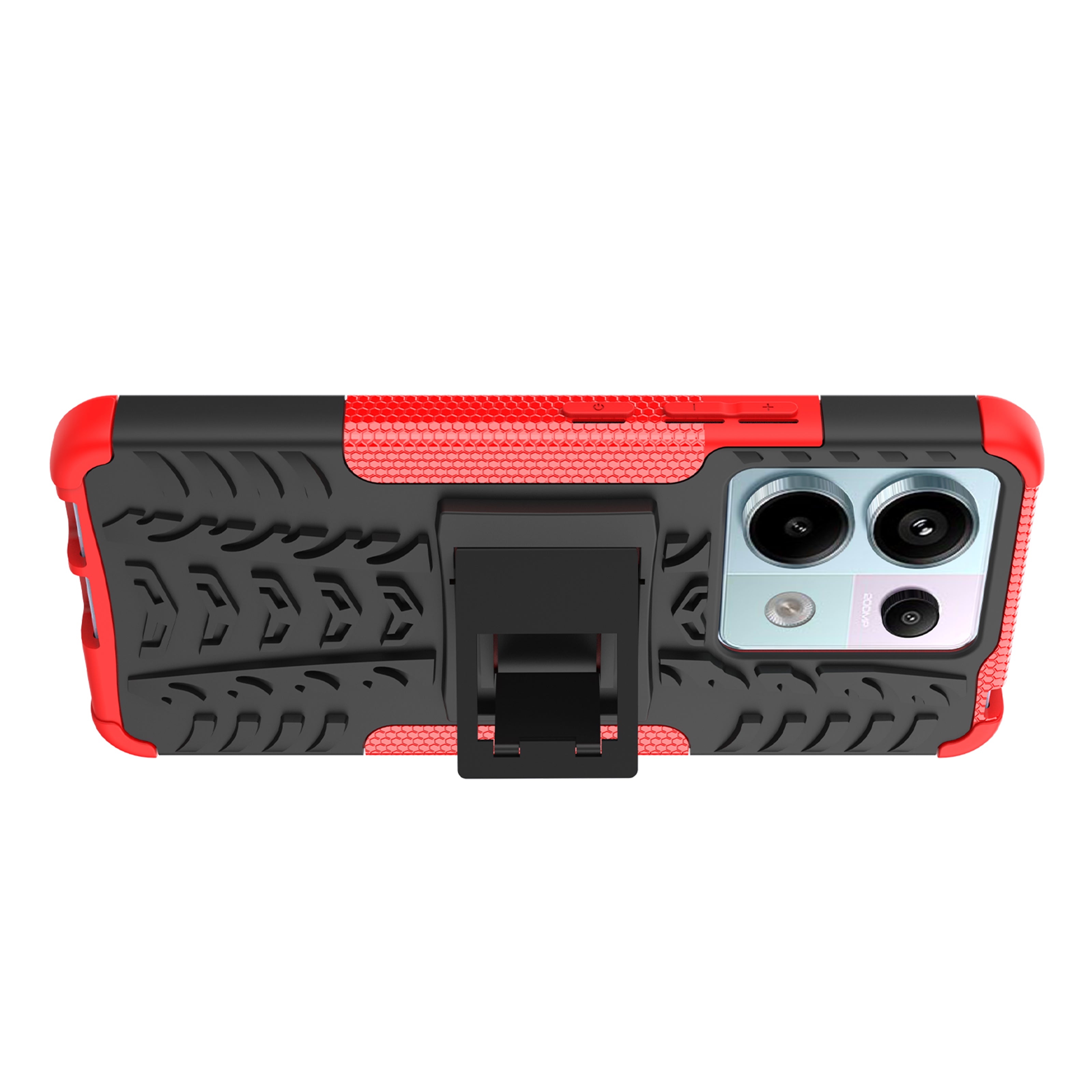 For Xiaomi Redmi Note 13 Pro 5G / Poco X6 5G Case PC+TPU Tyre Pattern Phone Cover with Kickstand