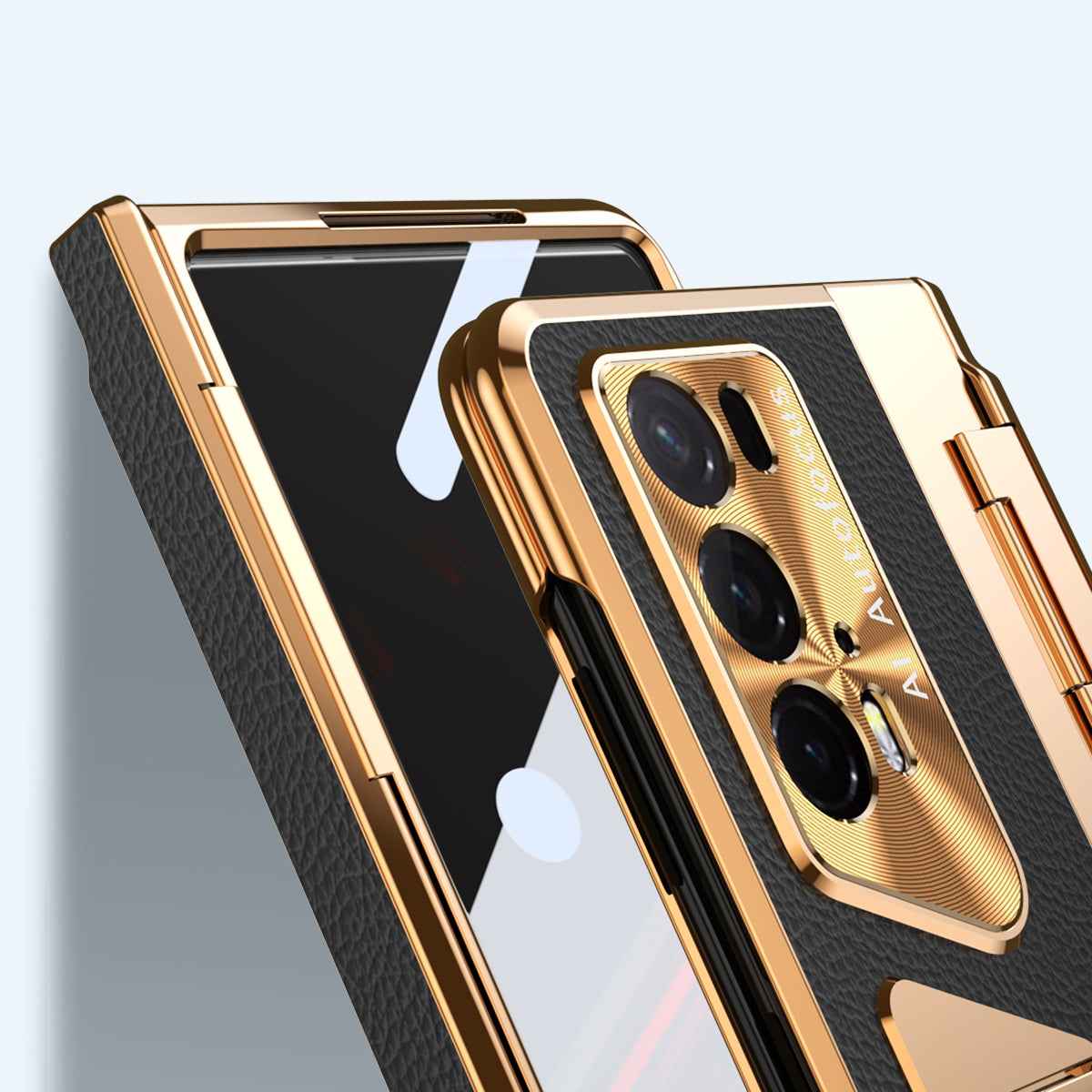 For Honor Magic V2 5G / V2 RSR Porsche Design Phone Case Leather+PC Cover with Tempered Glass Film