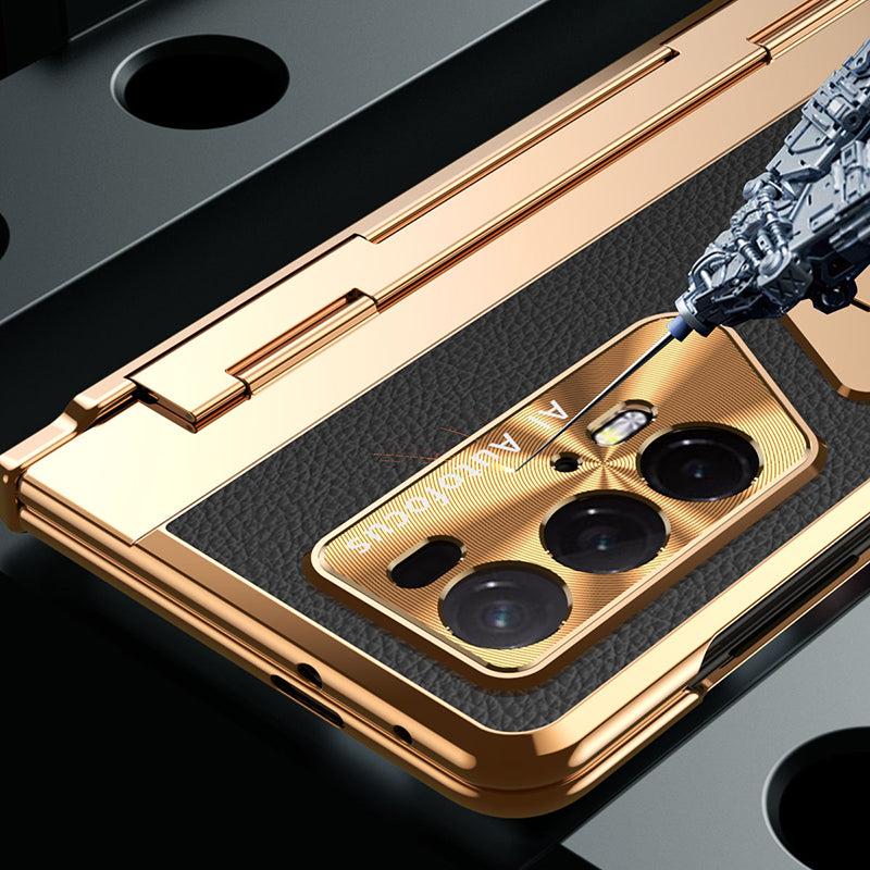 For Honor Magic V2 5G / V2 RSR Porsche Design Phone Case Leather+PC Cover with Tempered Glass Film
