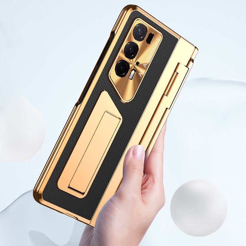 For Honor Magic V2 5G / V2 RSR Porsche Design Phone Case Leather+PC Cover with Tempered Glass Film