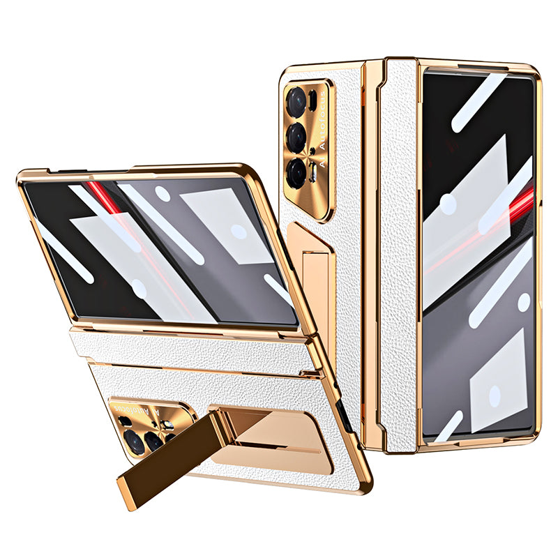 For Honor Magic V2 5G / V2 RSR Porsche Design Phone Case Leather+PC Cover with Tempered Glass Film