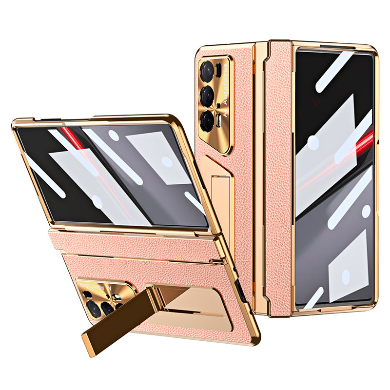 For Honor Magic V2 5G / V2 RSR Porsche Design Phone Case Leather+PC Cover with Tempered Glass Film