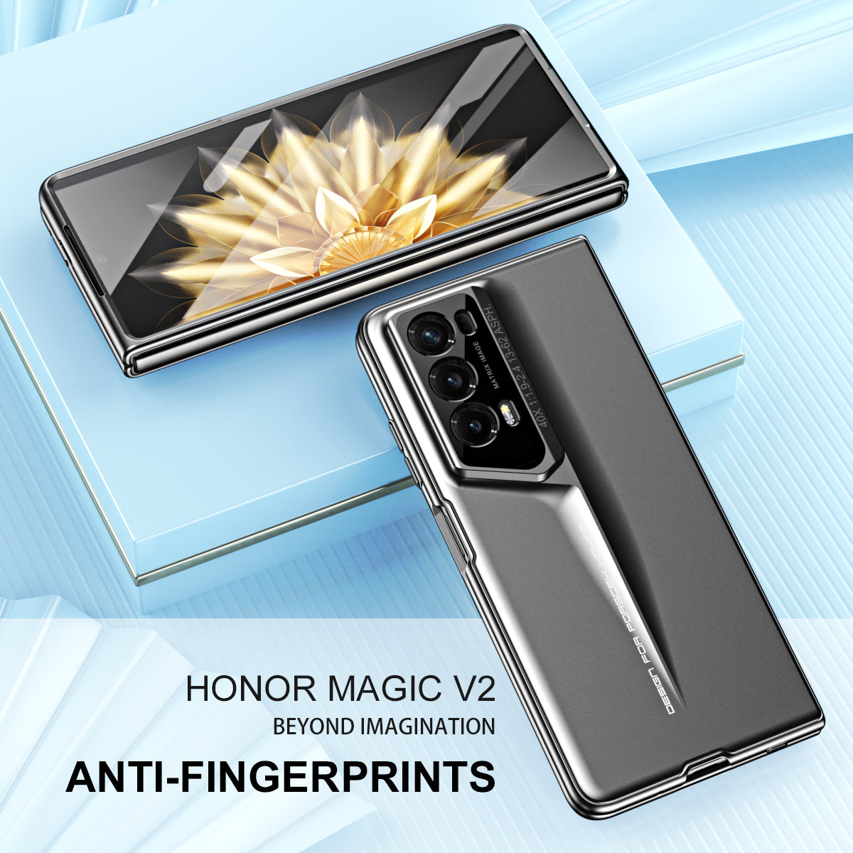 918 Series for Honor Magic V2 RSR Porsche Design Case Hard PC Phone Cover with Tempered Glass Film / Stylus