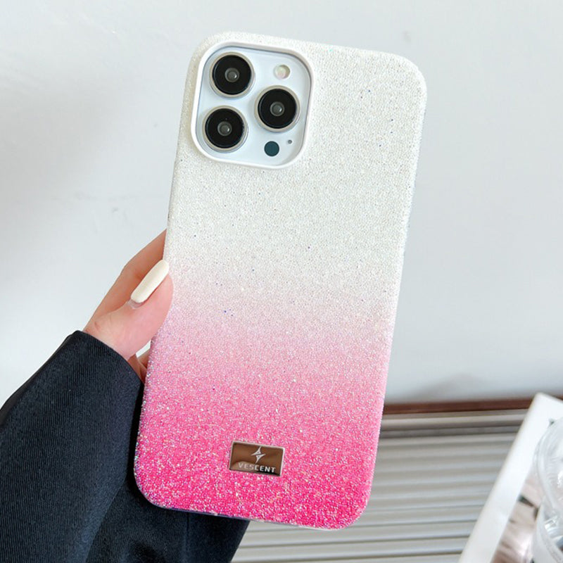 VESCENT For iPhone 15 Pro Max Cover Glittery Powder Gradient Color PC+TPU Phone Case
