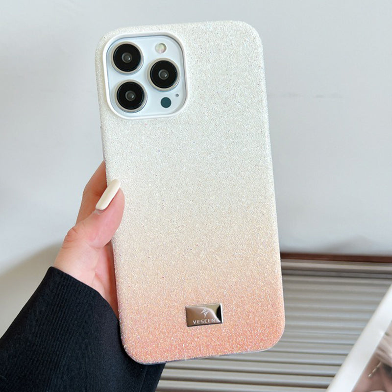 VESCENT For iPhone 15 Pro PC+TPU Phone Shell Glittery Powder Gradient Color Phone Case