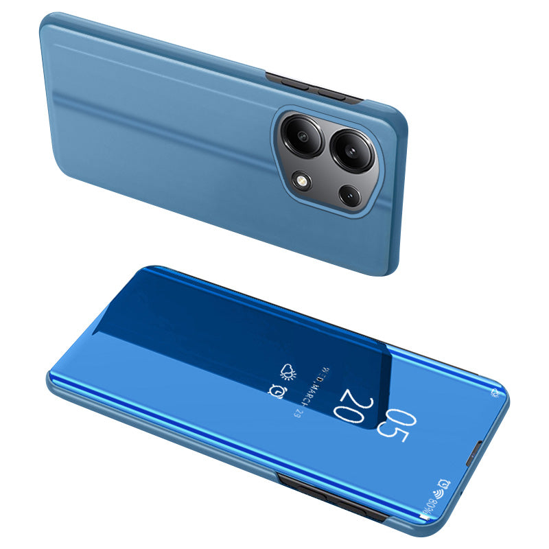 For Xiaomi Redmi Note 13 Pro 4G / Poco M6 Pro 4G Leather Case Mirror Design View Window Stand Phone Cover