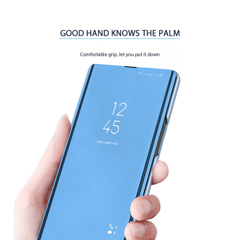 For Xiaomi Redmi Note 13 Pro 4G / Poco M6 Pro 4G Leather Case Mirror Design View Window Stand Phone Cover