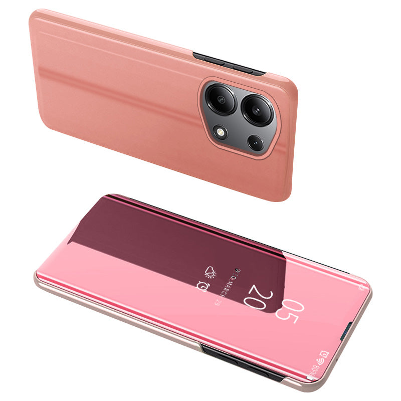 For Xiaomi Redmi Note 13 Pro 4G / Poco M6 Pro 4G Leather Case Mirror Design View Window Stand Phone Cover
