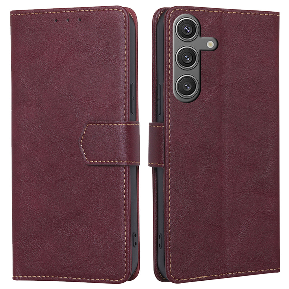 For Samsung Galaxy S24 Wallet Phone Case RFID Blocking PU Leather Flip Cover with Card Holder