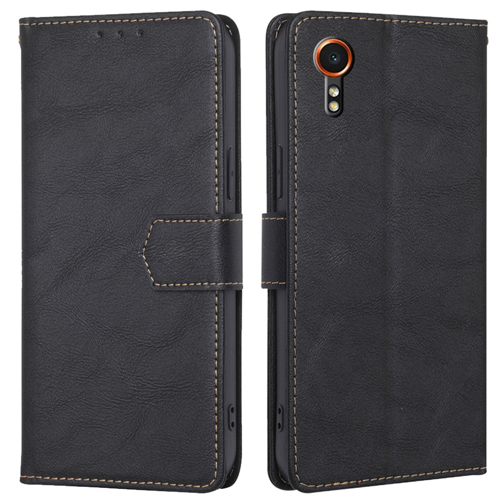 For Samsung Galaxy Xcover7 Card Slot Case PU Leather Wallet Phone Cover with RFID Blocking