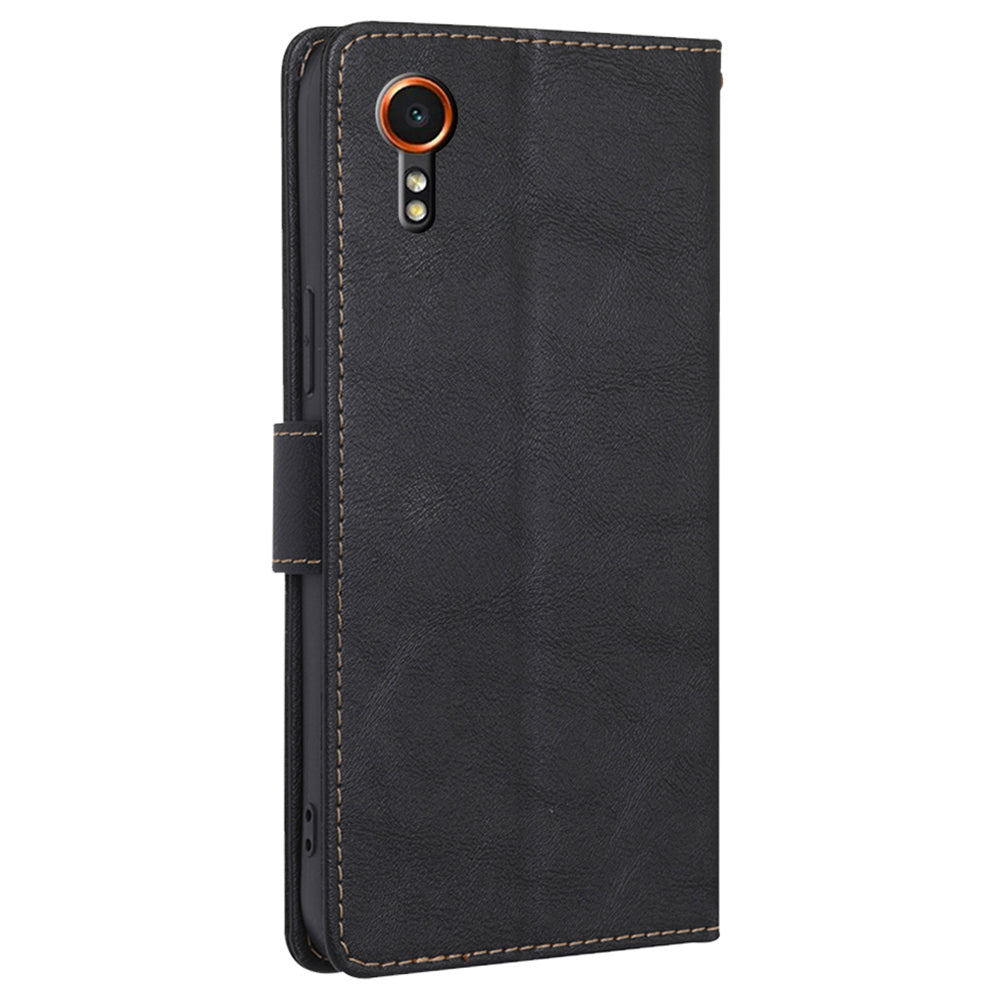 For Samsung Galaxy Xcover7 Card Slot Case PU Leather Wallet Phone Cover with RFID Blocking