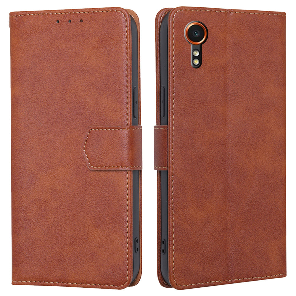 For Samsung Galaxy Xcover7 Card Slot Case PU Leather Wallet Phone Cover with RFID Blocking