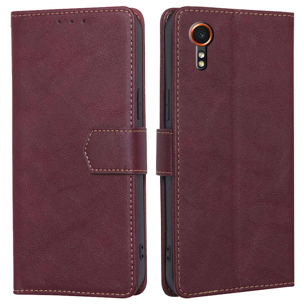 For Samsung Galaxy Xcover7 Card Slot Case PU Leather Wallet Phone Cover with RFID Blocking