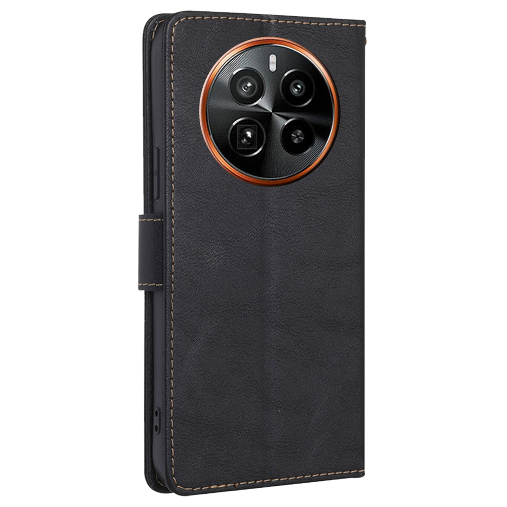 For Realme GT5 Pro 5G Cell Phone Cases Cowhide Texture RFID Blocking Wallet Cover