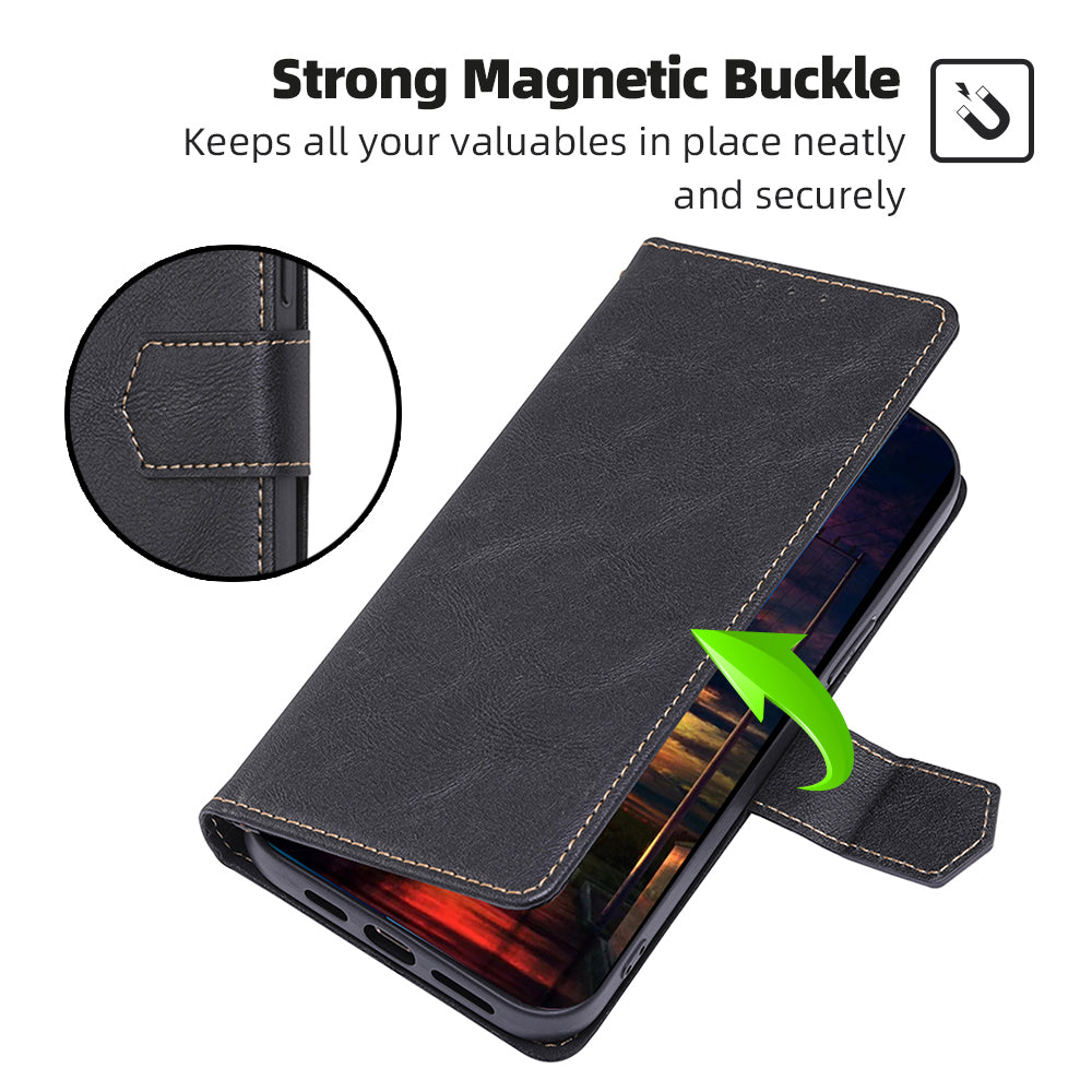 For Oppo Find X7 Ultra Magnetic Phone Case Cowhide Texture RFID Blocking Stand Cover