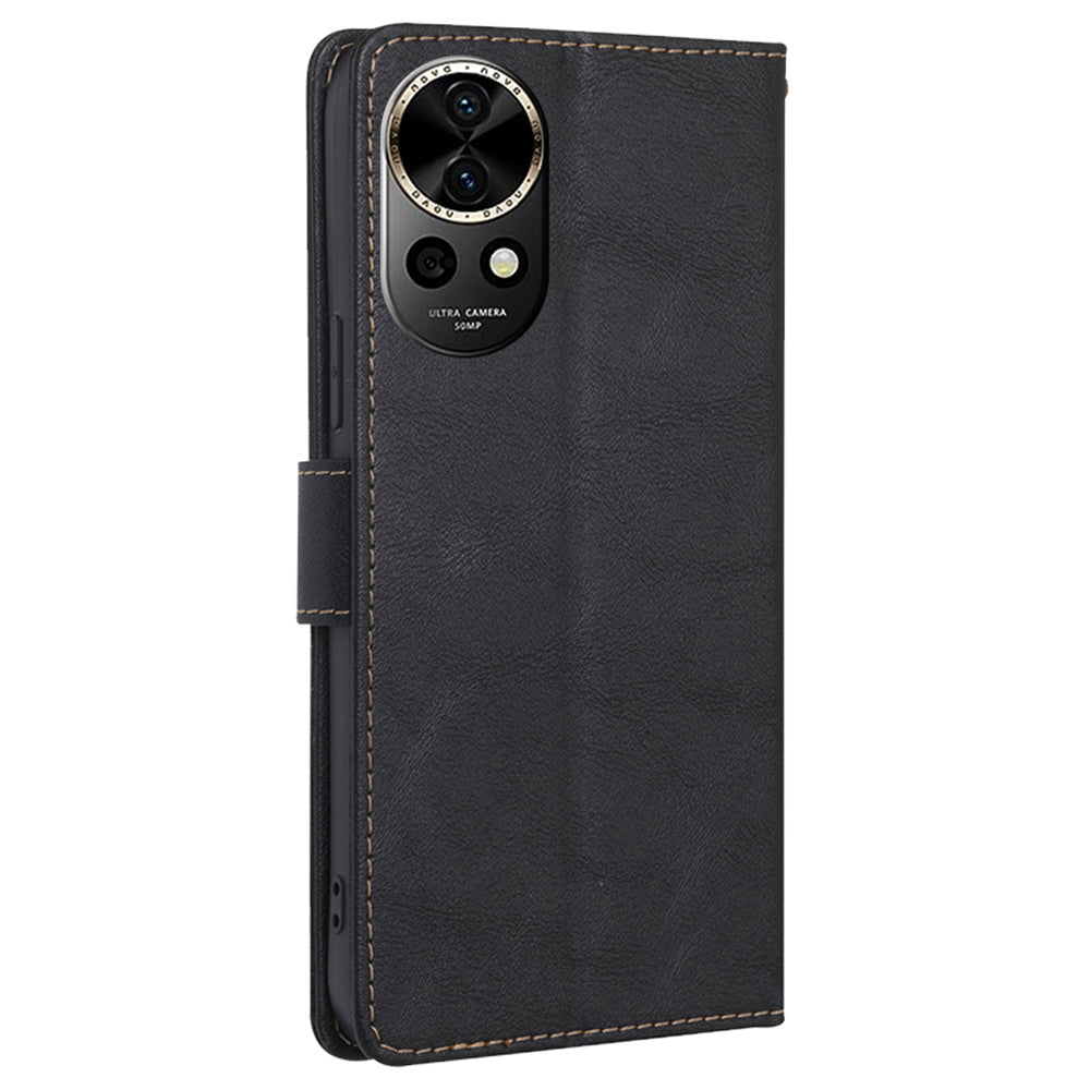 For Huawei nova 12 5G Case PU Leather RFID Blocking Card Slots Stand Phone Cover