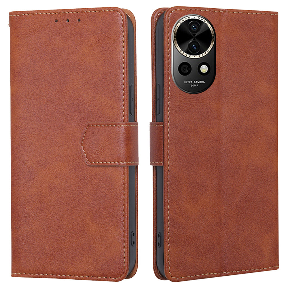 For Huawei nova 12 5G Case PU Leather RFID Blocking Card Slots Stand Phone Cover