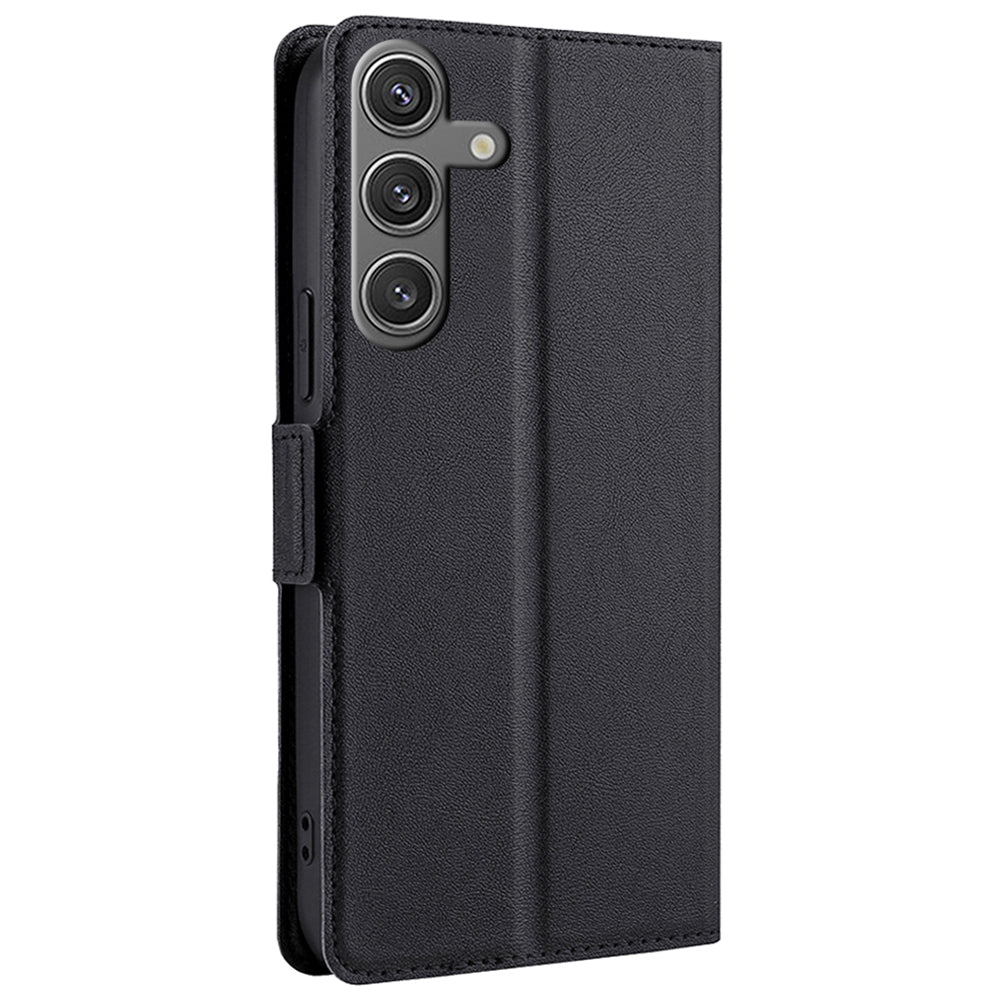 For Samsung Galaxy S24 Case PU Leather Stand Phone Cover with Card Slots