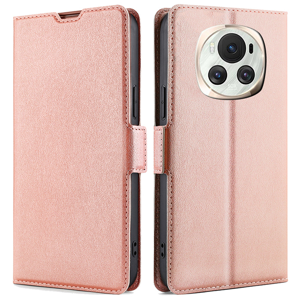 For Honor Magic6 5G Magnetic Case TPU+PU Leather Ultra Thin Phone Protective Cover