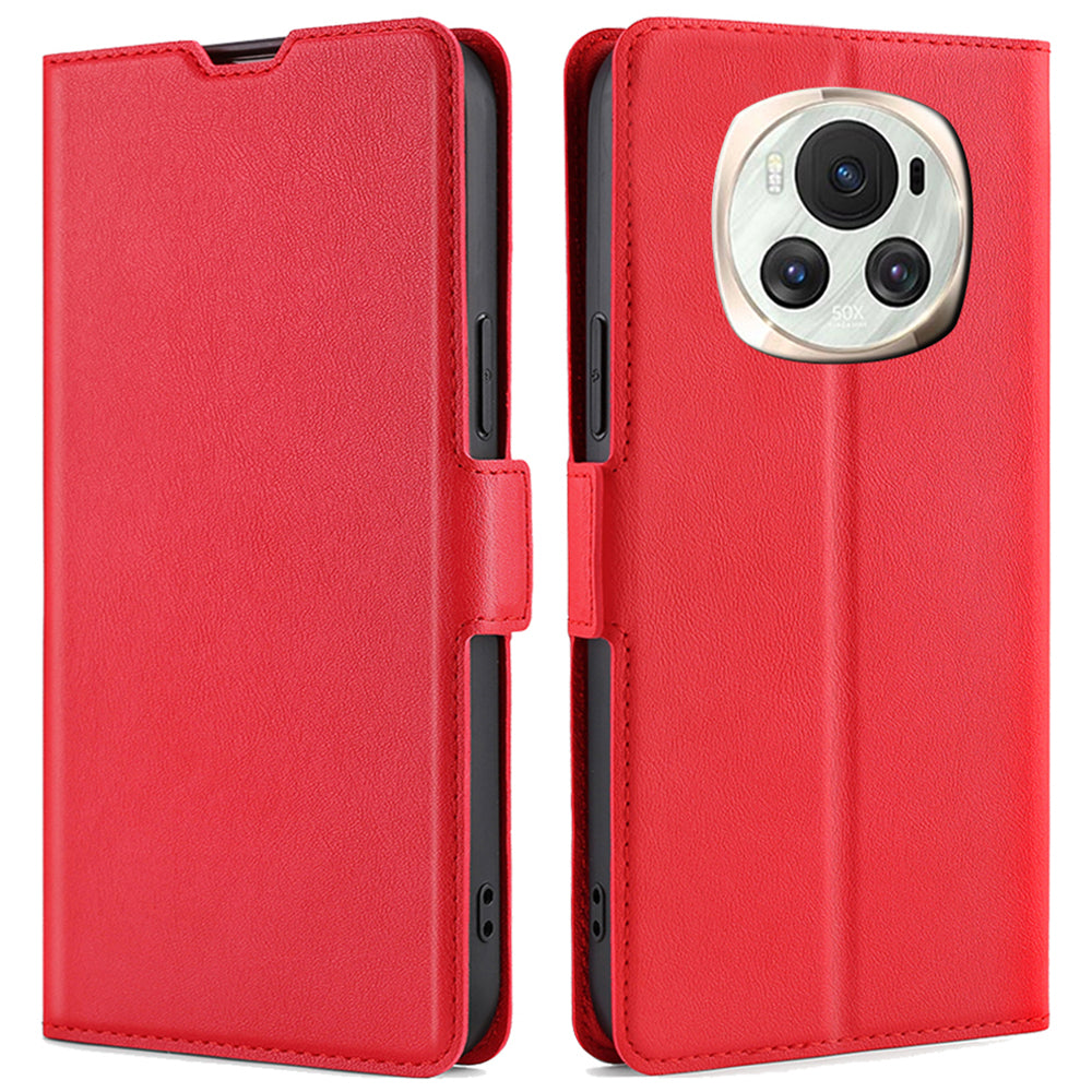 For Honor Magic6 5G Magnetic Case TPU+PU Leather Ultra Thin Phone Protective Cover