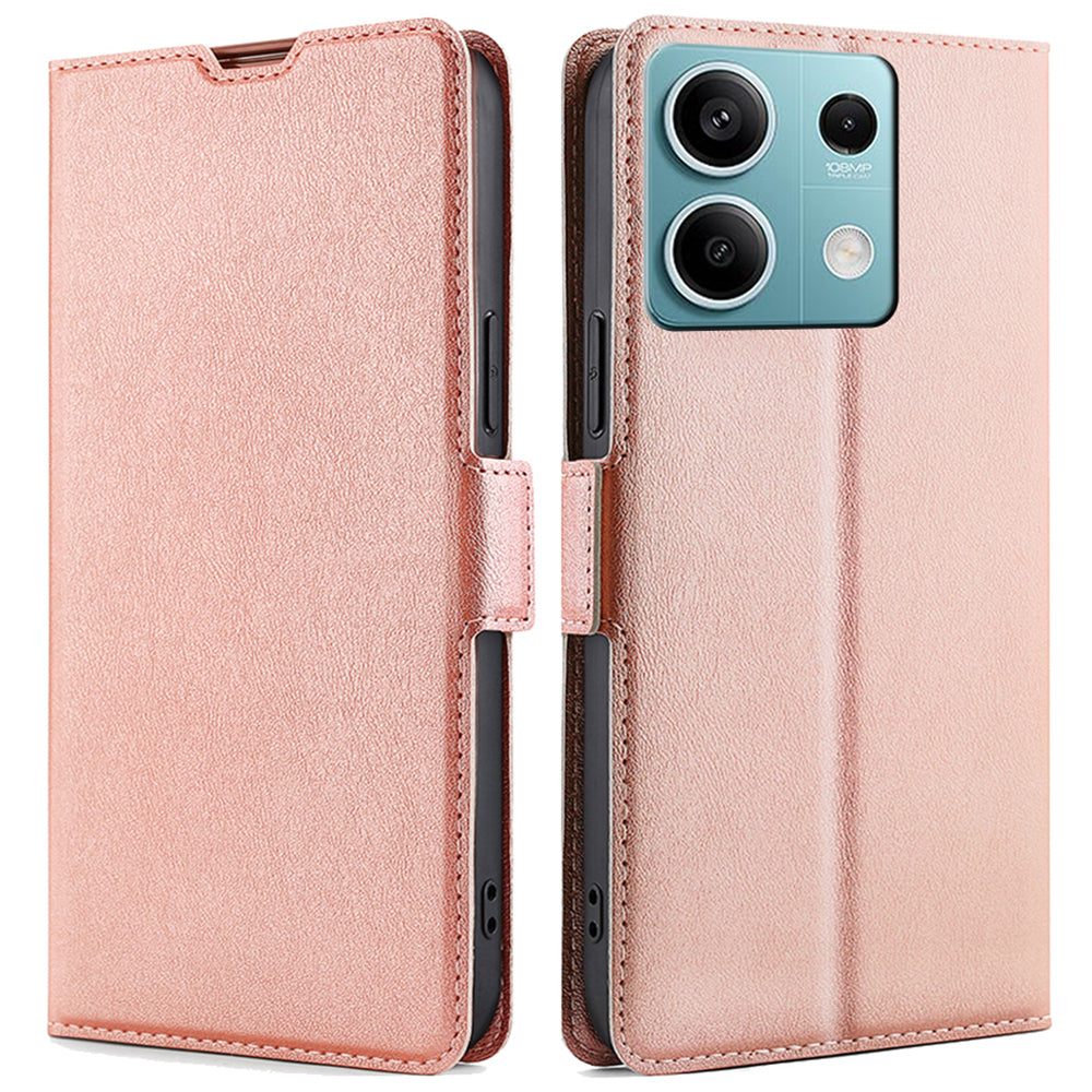 For Xiaomi Redmi Note 13 4G Protective Case PU Leather + TPU Shockproof Phone Cover