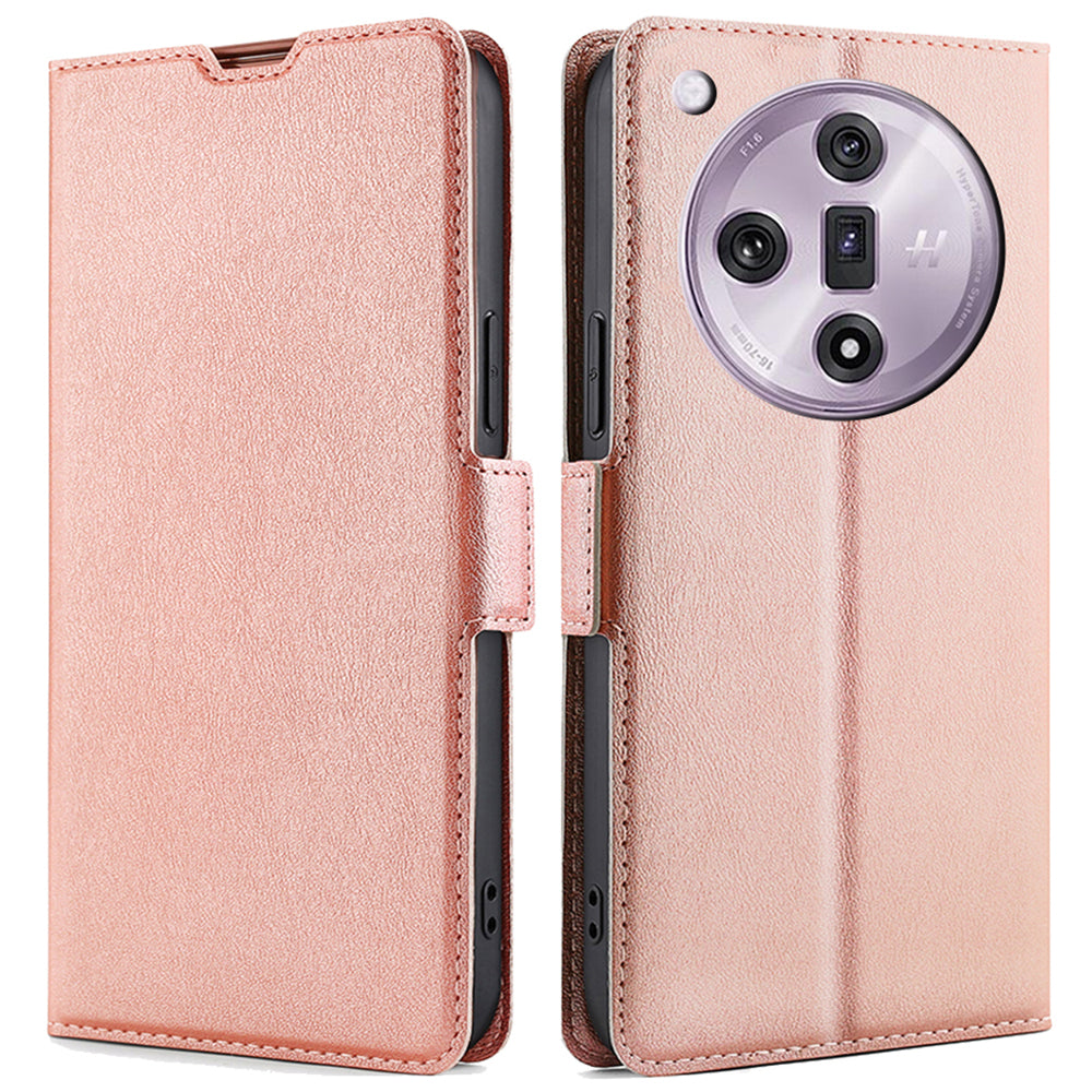 For Oppo Find X7 5G Case Slim Card Holder PU+TPU Phone Back Cover Full Protection
